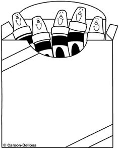 Empty crayon box clipart black and white 