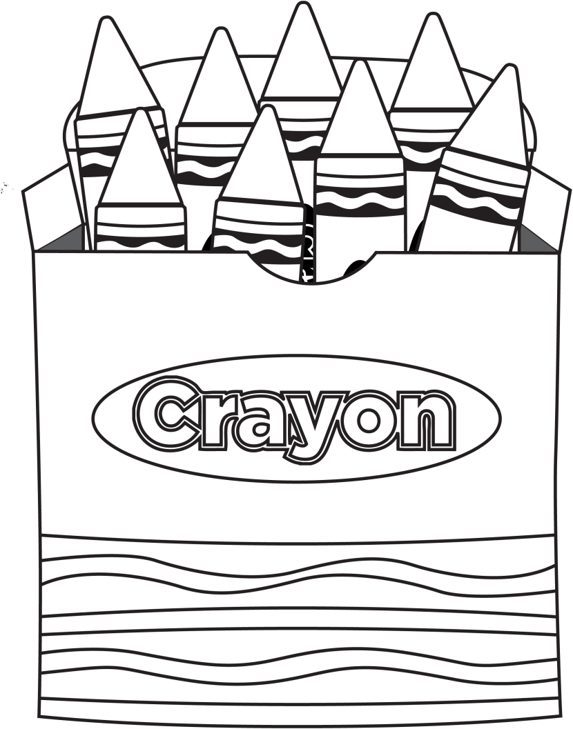 box of crayons clipart black and white Clip Art Library
