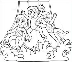 Water park clipart black and white 