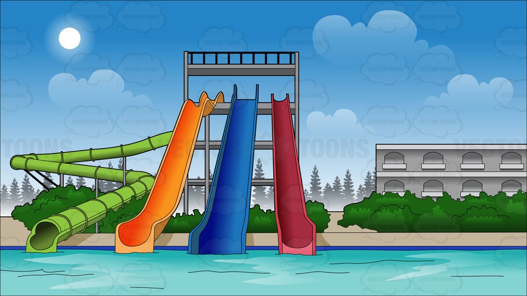 cartoon water park slide - Clip Art Library