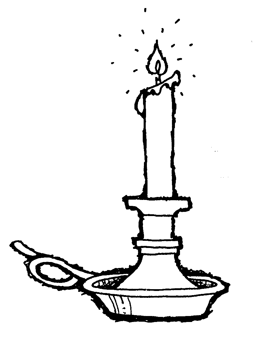 Black and white candle clipart 