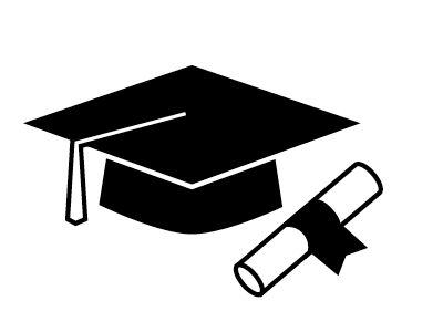 Graduation cap and scroll clip art 