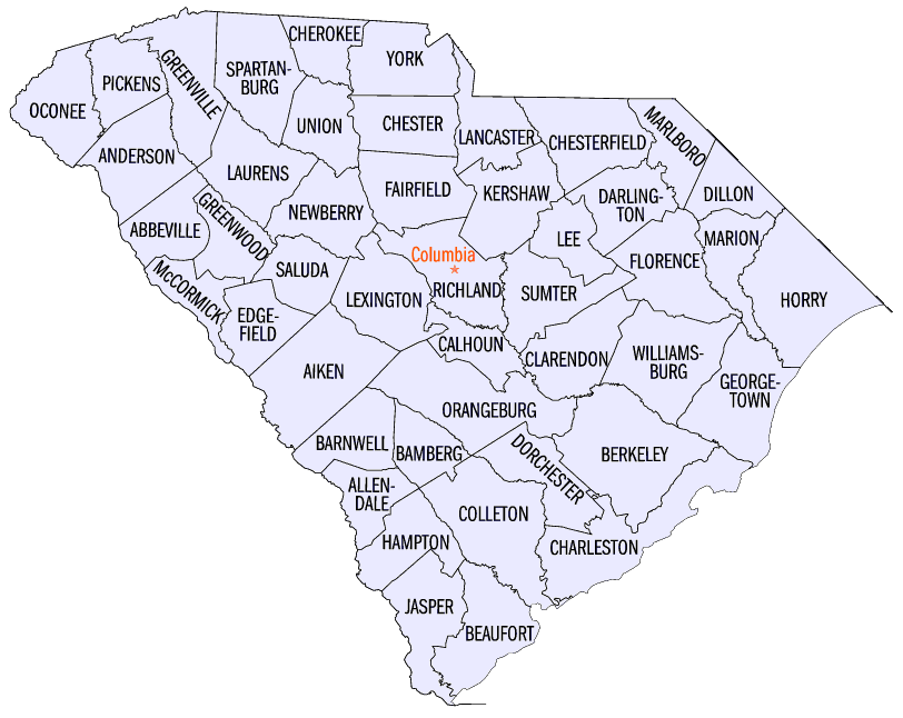 South Carolina Counties Clip Art Download 