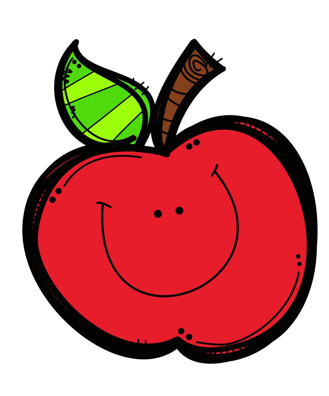 happy apple clipart 