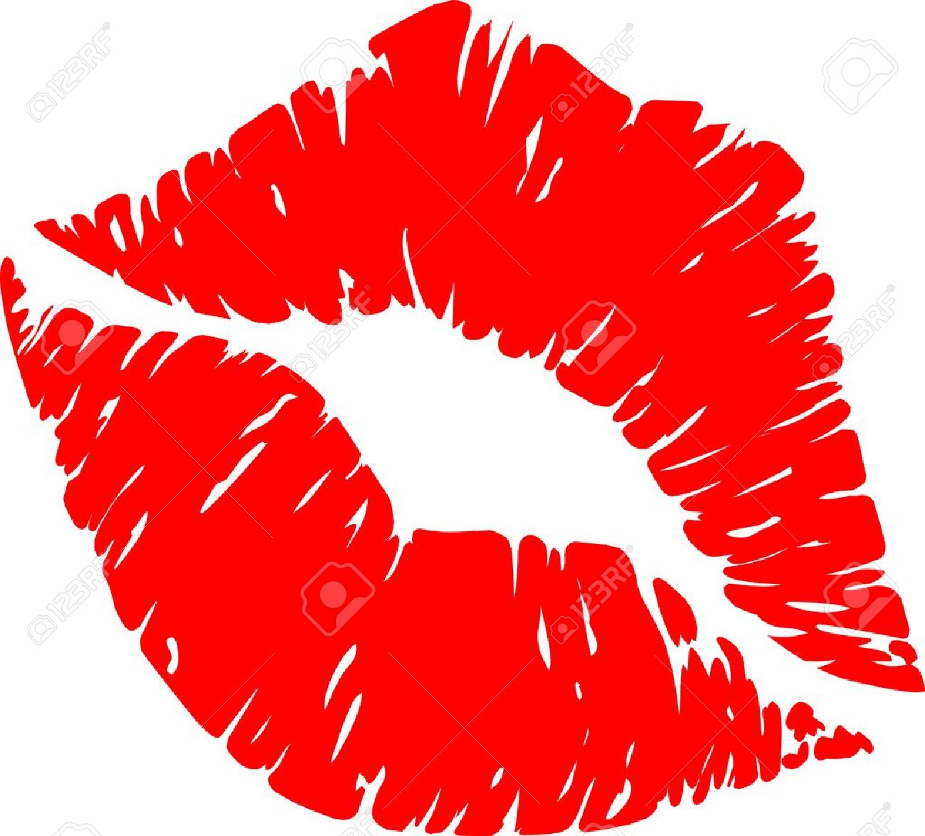 Red lips kiss clipart 