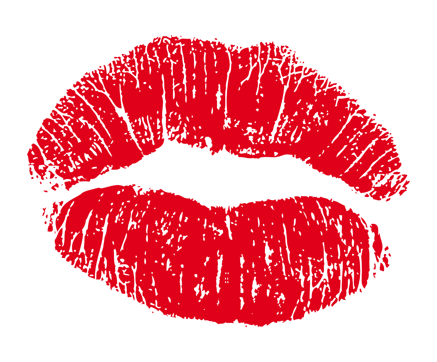 lip kiss print clipart