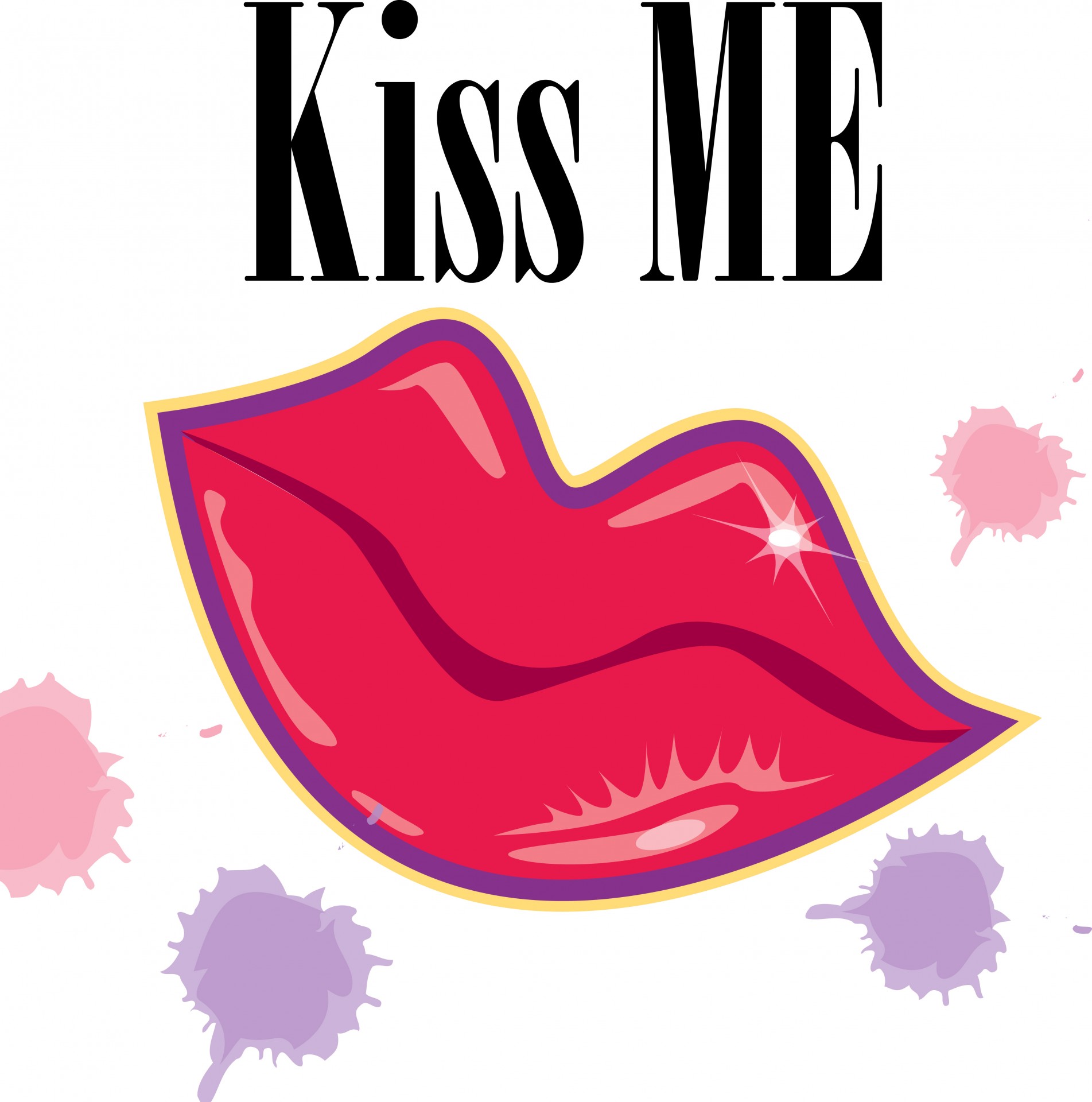 Clip art kissing lips 