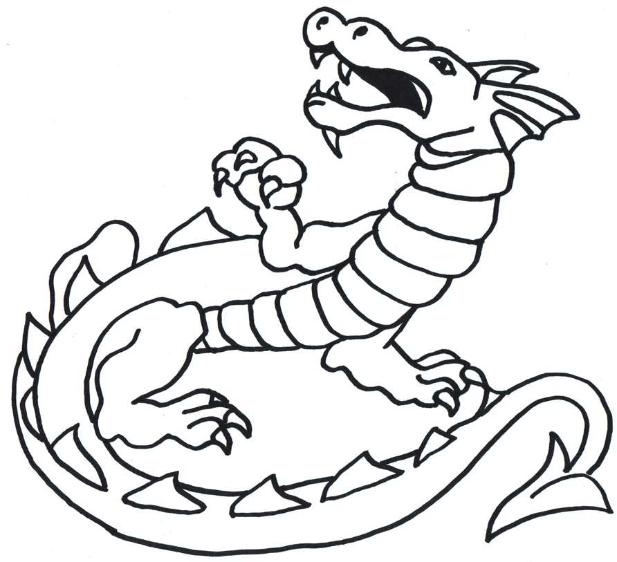 Out Line Picture Of Dragon 