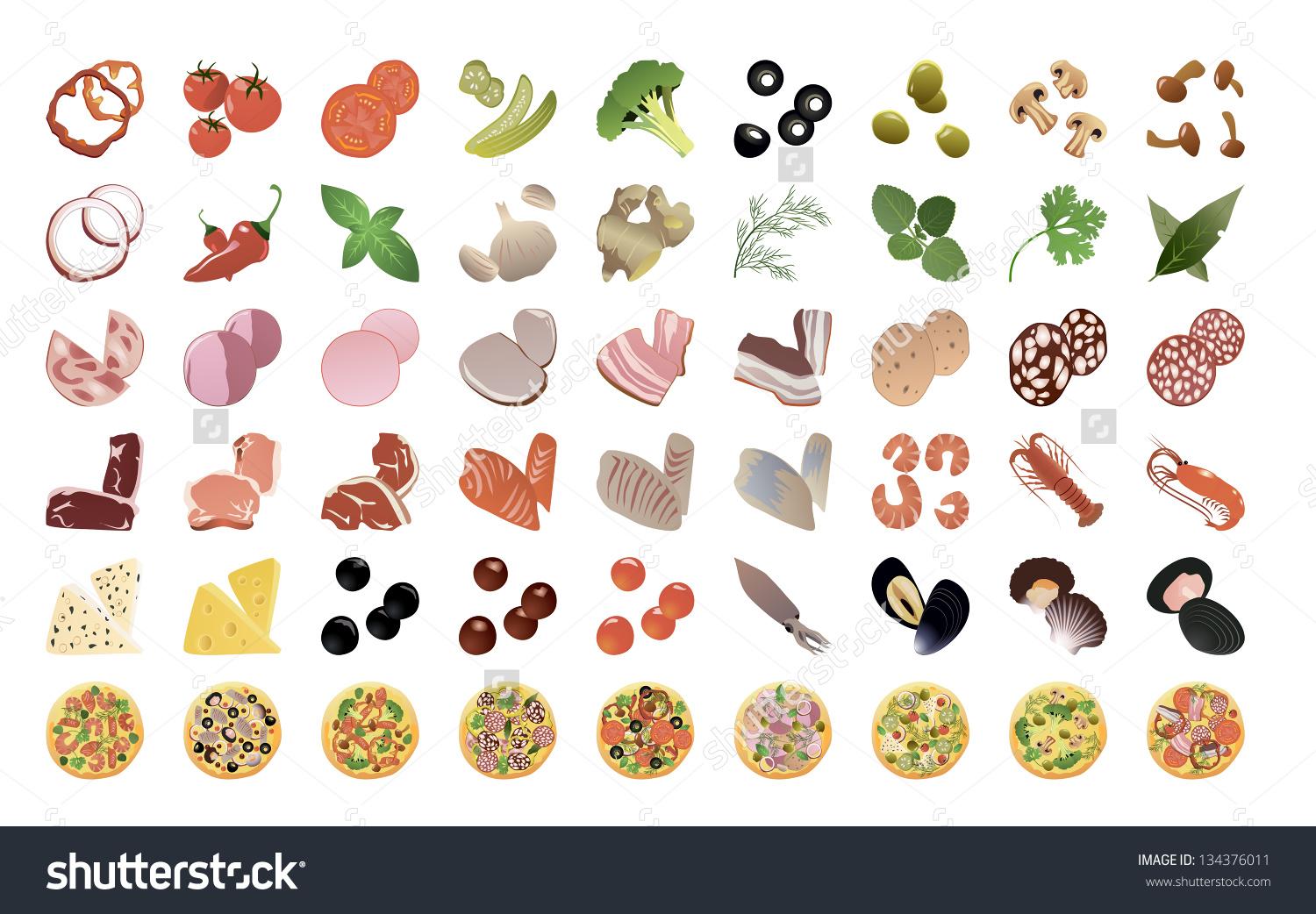 printable pizza toppings clipart Clip Art Library