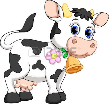 Cute cow cartoon Stock Vector 