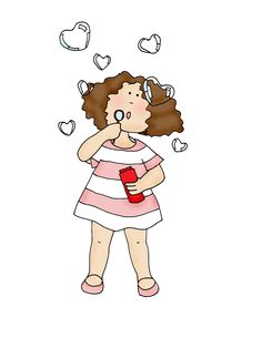 Clipart girl blowing bubbles 