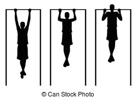 Man doing a pull up clipart 