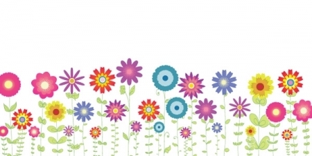 Spring flowers clip art background 