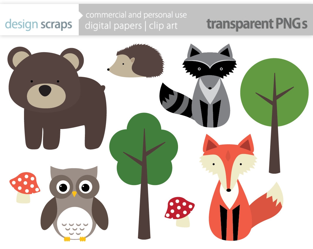 Instant Download Forest Animals Digital Clip Art Set