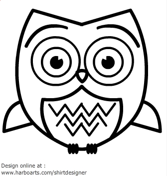 Owl outline clipart vector 