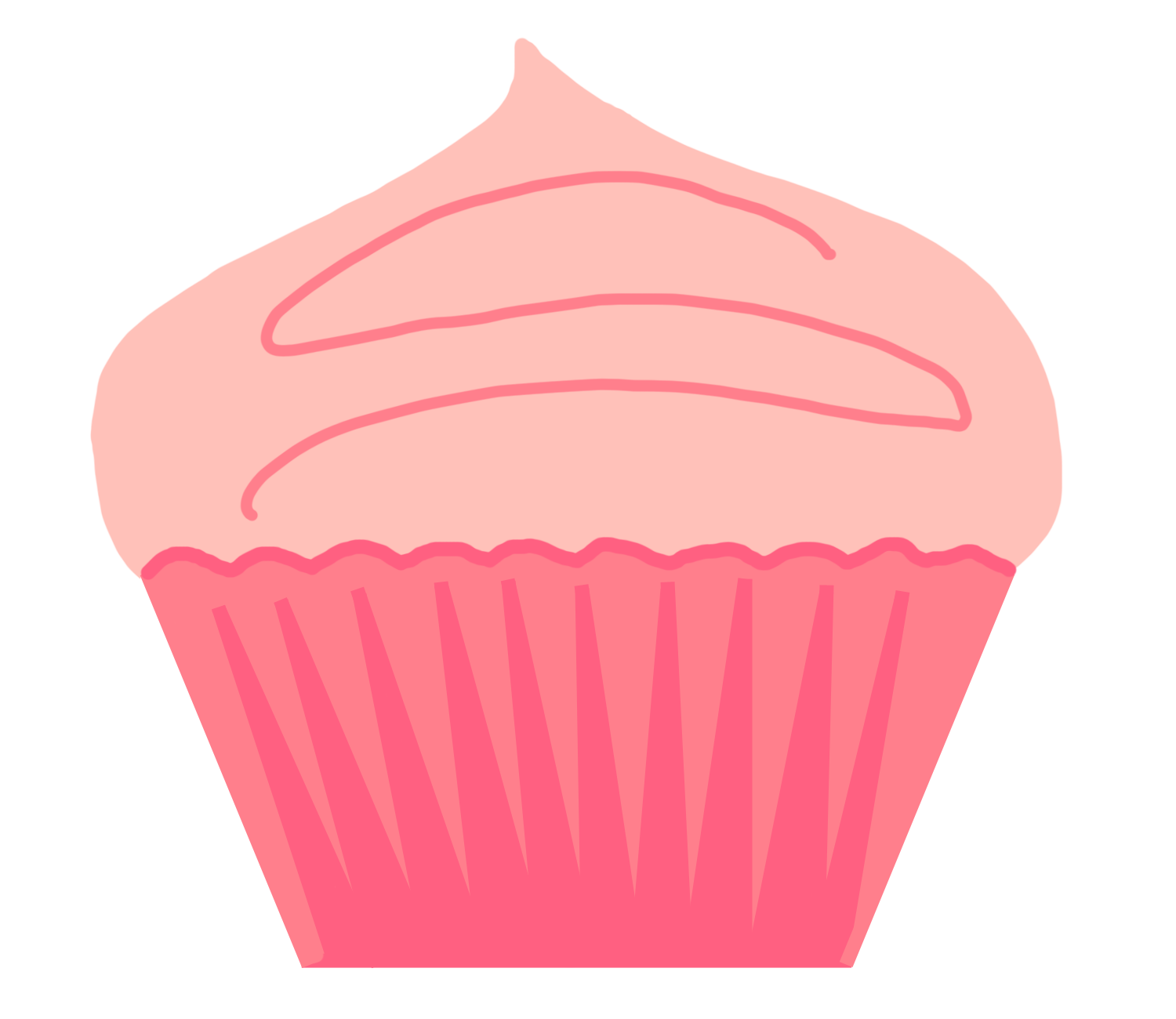 Cute Cupcake Outline Clipart 