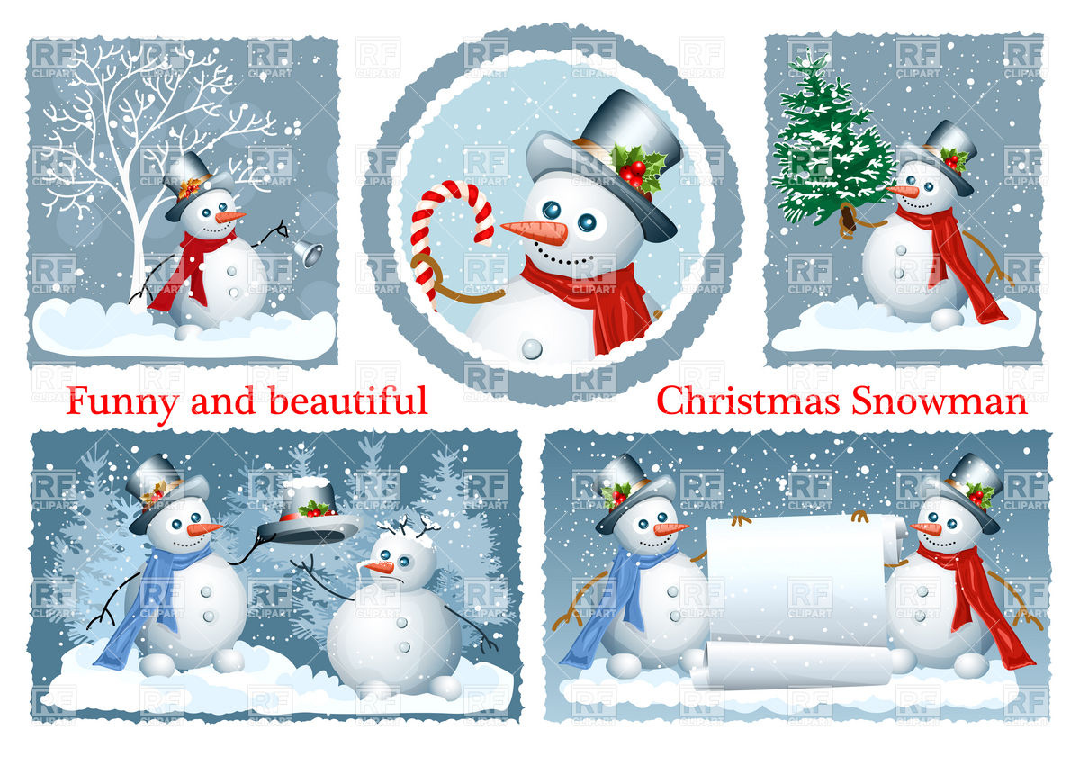 Funny Christmas Snowman Clipart 