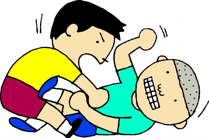 Kids hitting each other clipart 