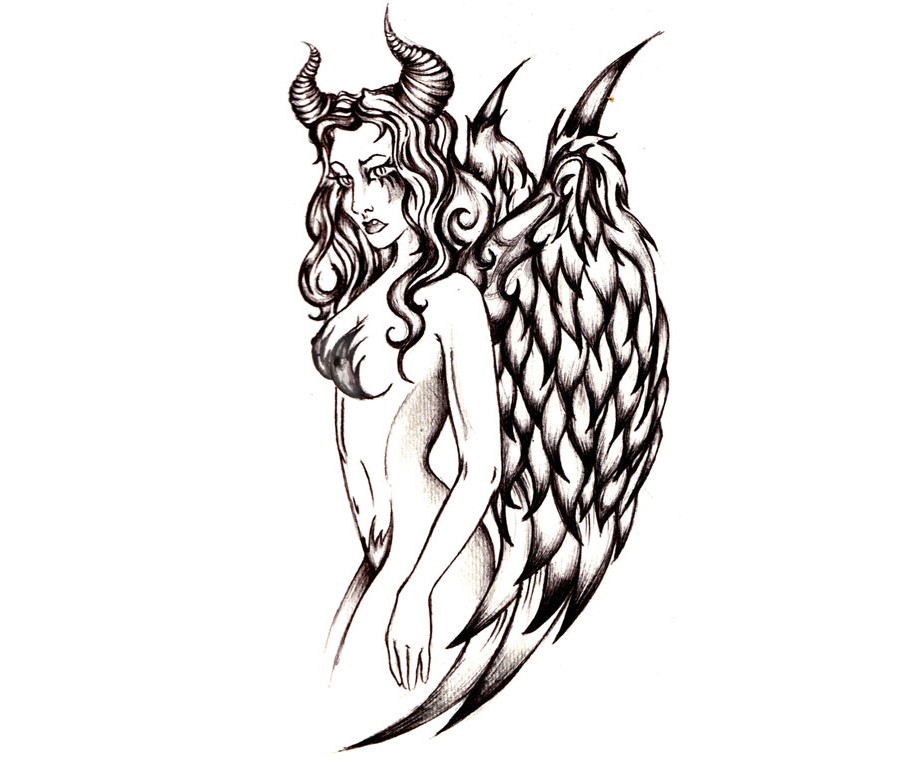 female devil tattoo designs Clip Art Library