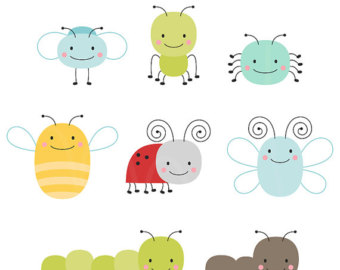 Cute bugs clip art 