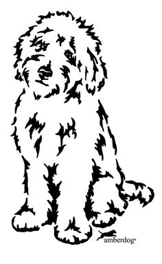 Goldendoodle Silhouette, mat and frame this for boys room! 