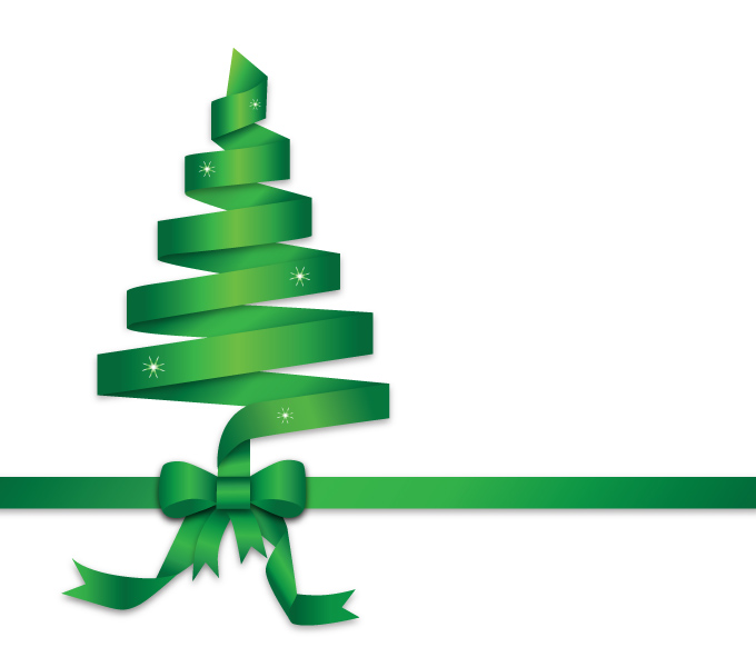 Green Ribbon Christmas Clipart 