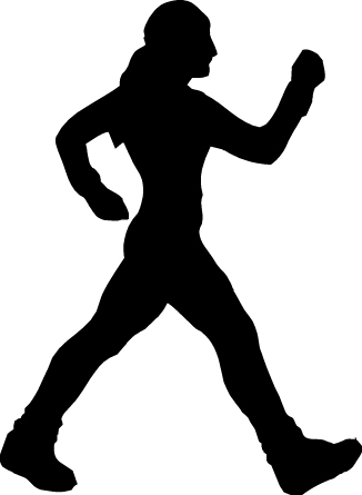 Women Walking Exercise Clipart 