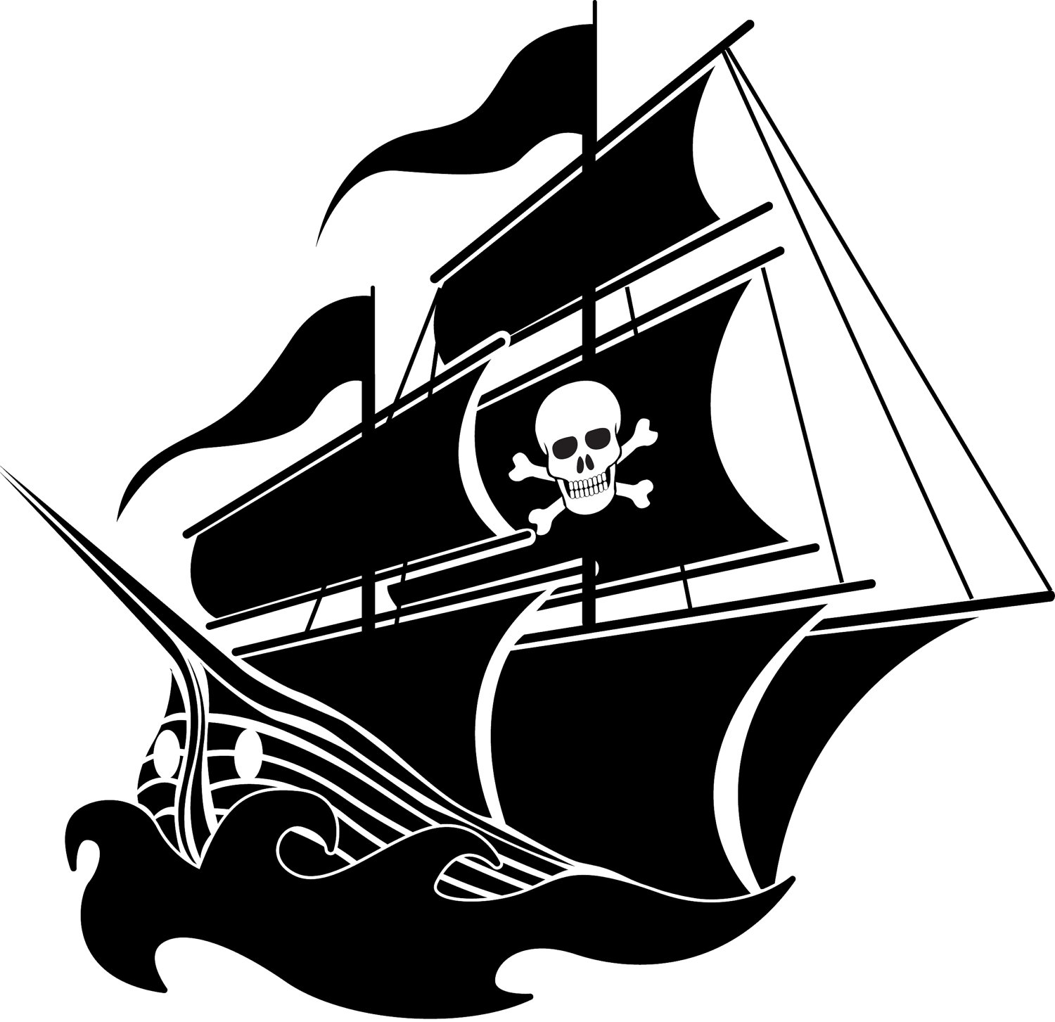 Pirate ship silhouette clip art 