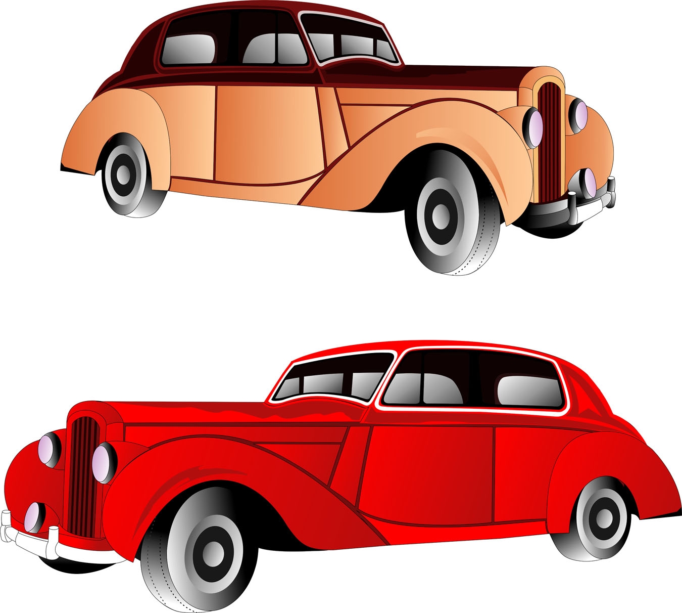 Red Classic Car Clipart 