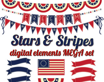 Patriotic banners clipart 