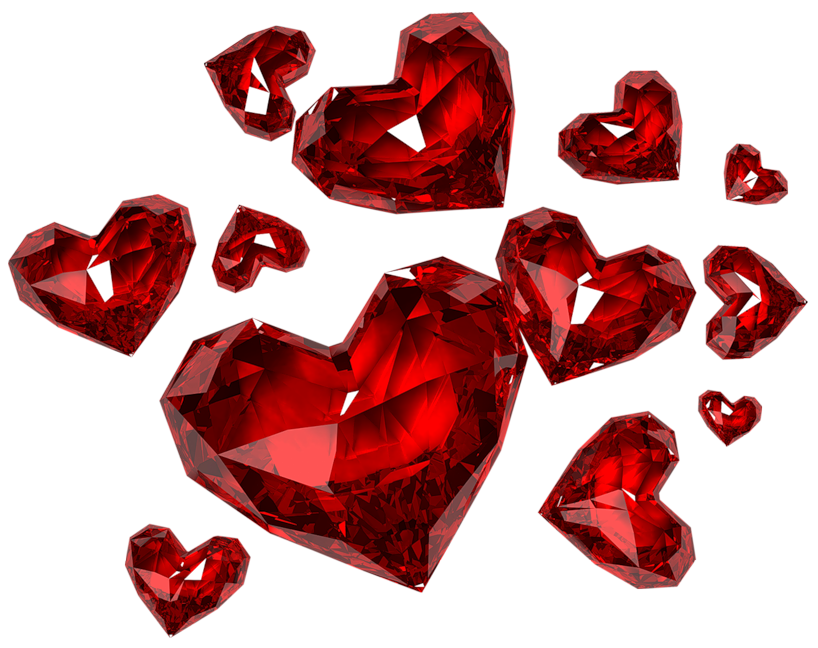 Diamond Hearts PNG Clipart 