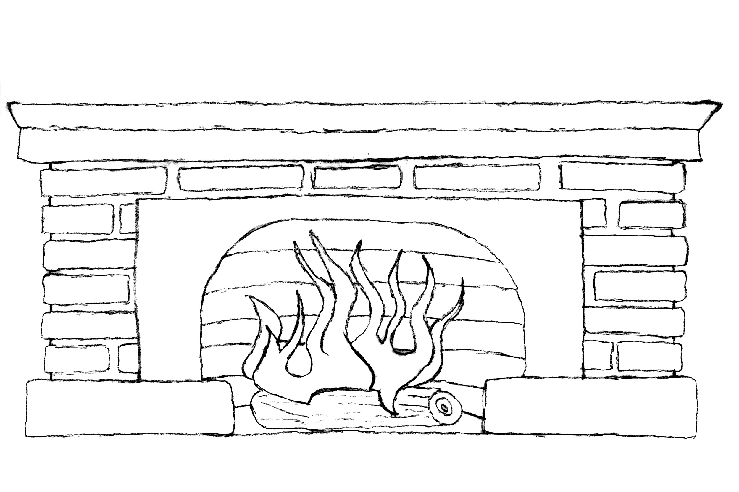 Clip Art Black And White Fireplace Clipart 
