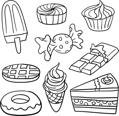Sweet food clipart black and white 