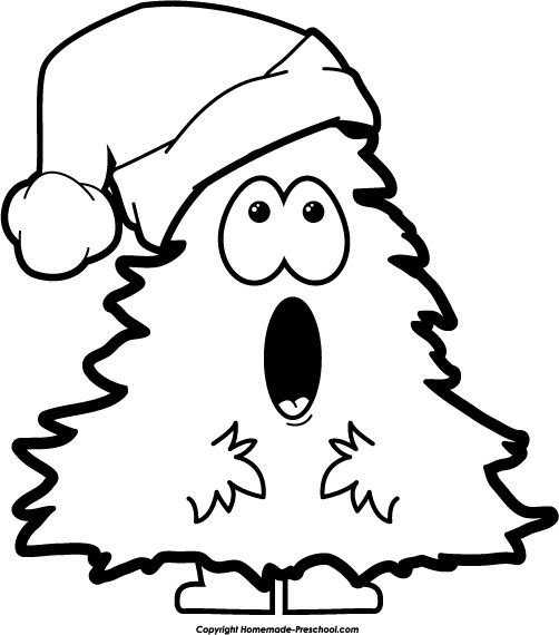 clip art free christmas black and white 