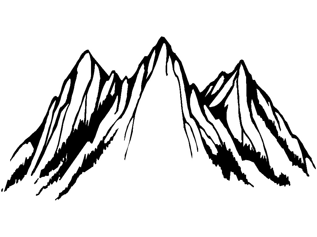 Mountain outline clipart 