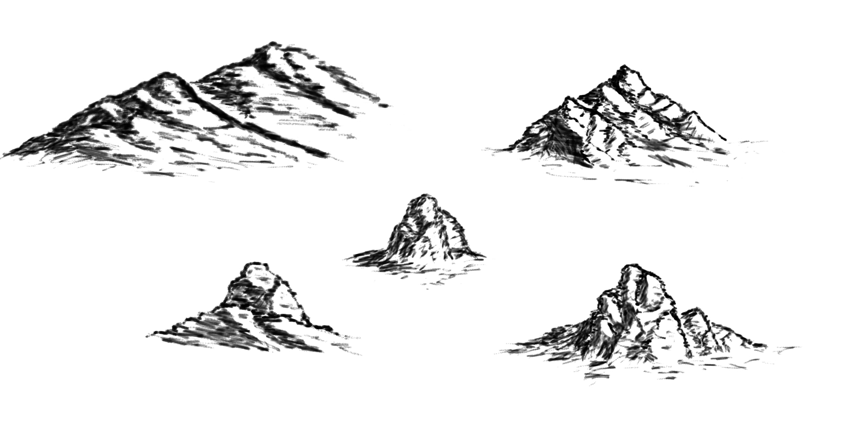 Mountain Outline Clipart 
