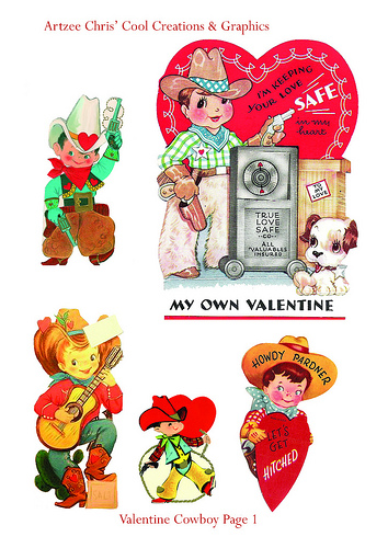 Artzee Chris&Cool Clipart  Graphics: Vintage Cowboy Valentine 