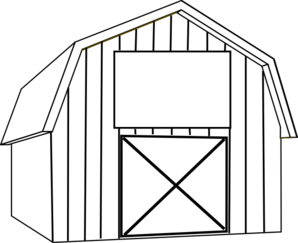 Barn clipart black and white outline 
