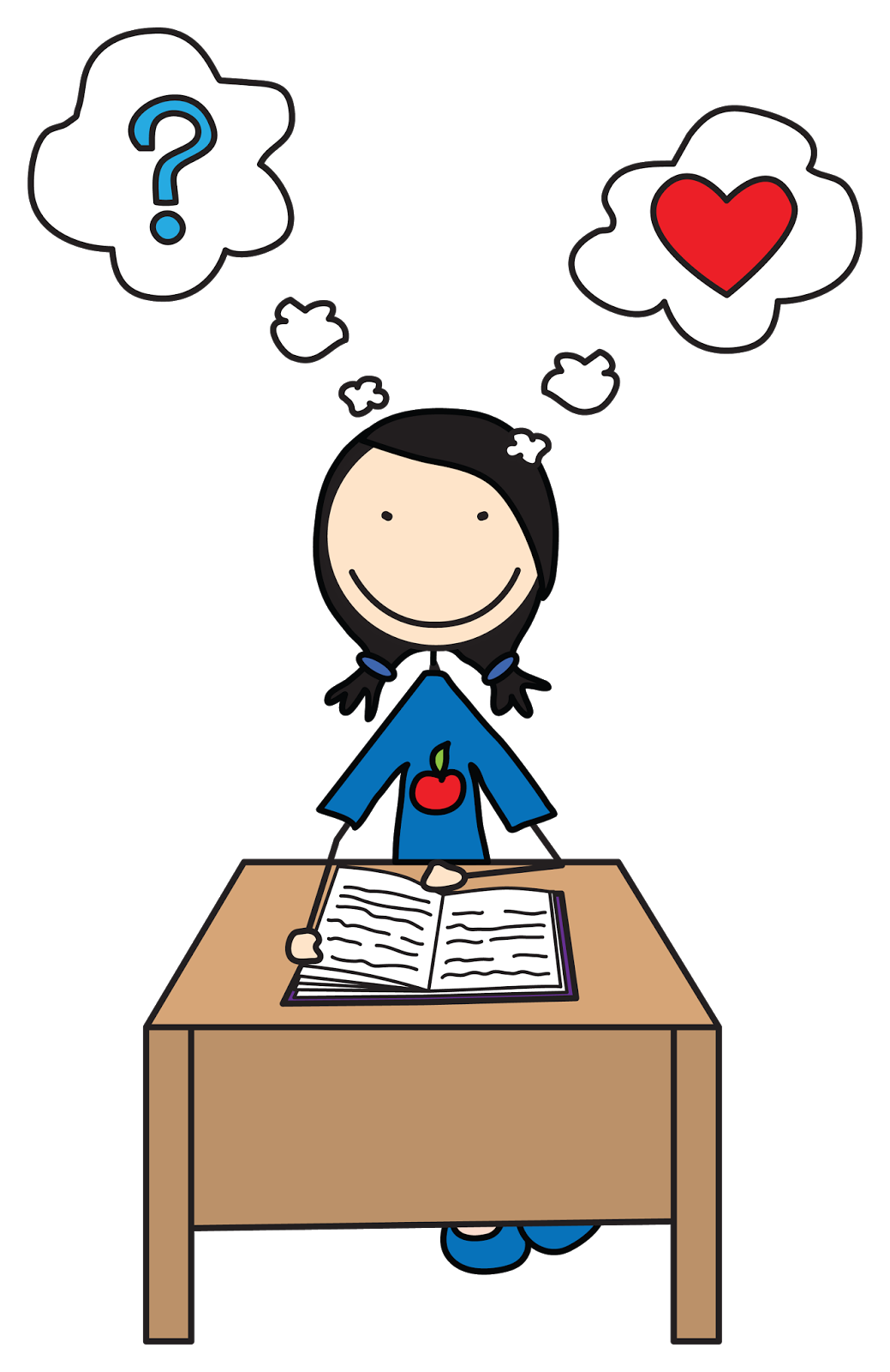 Kid reading and thinking clipart – bkmn 