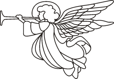 Christmas Angel Clipart Black And White 