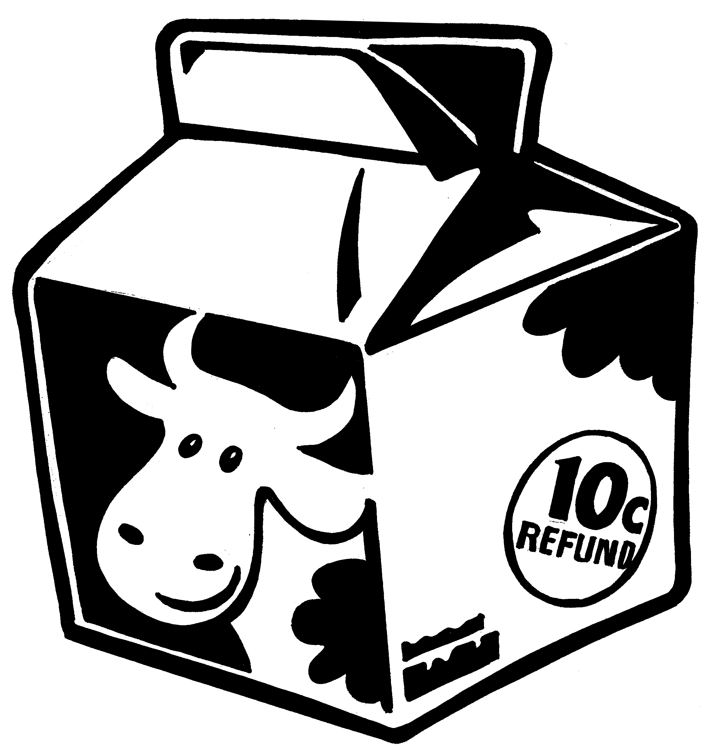 milk carton black and white clipart - Clip Art Library