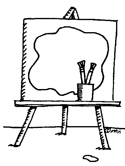 easel clipart black and white