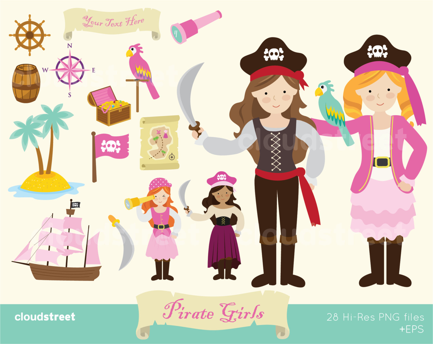 Popular items for pirate clipart