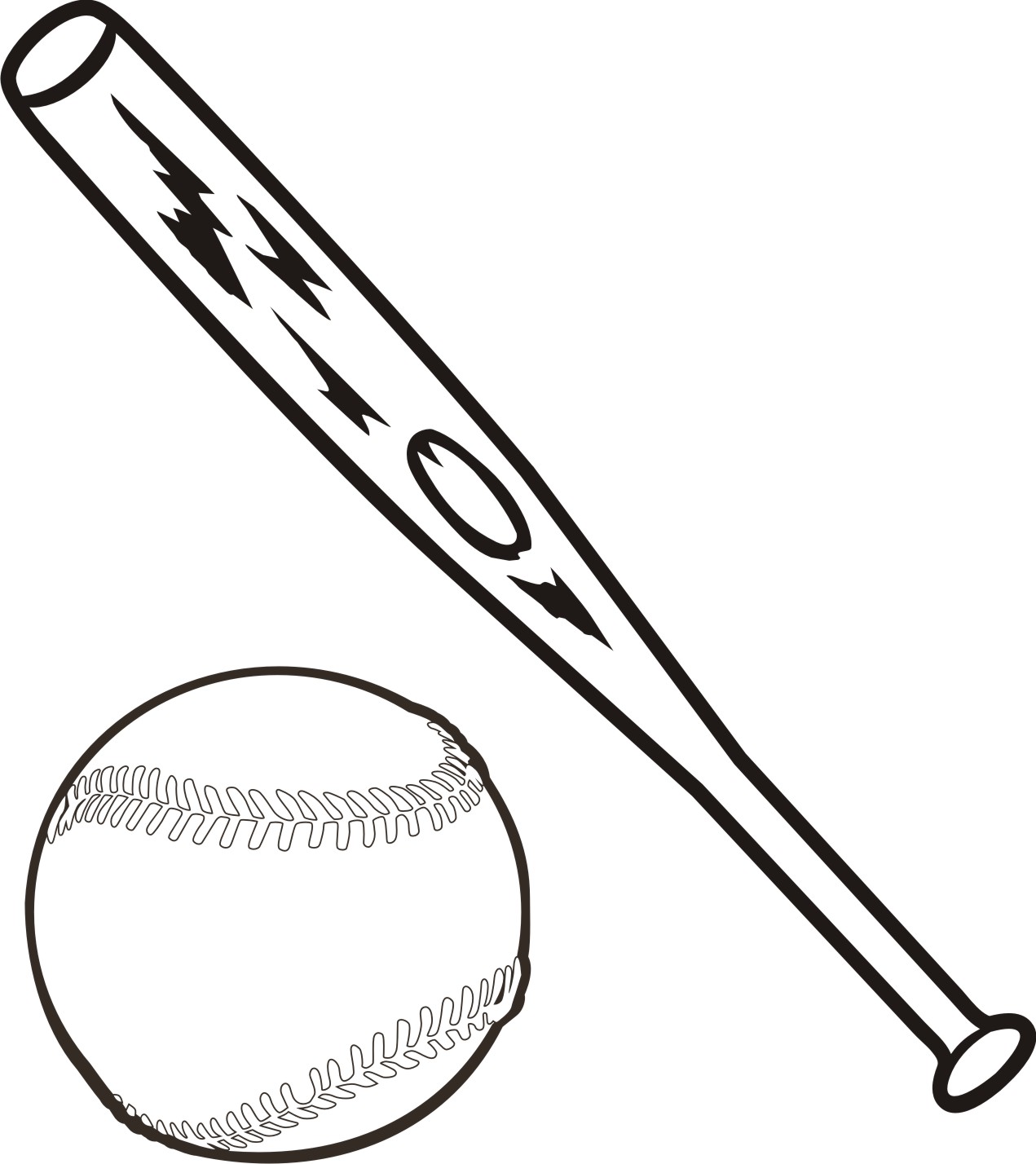 Softball Bats Crossed Clipart 