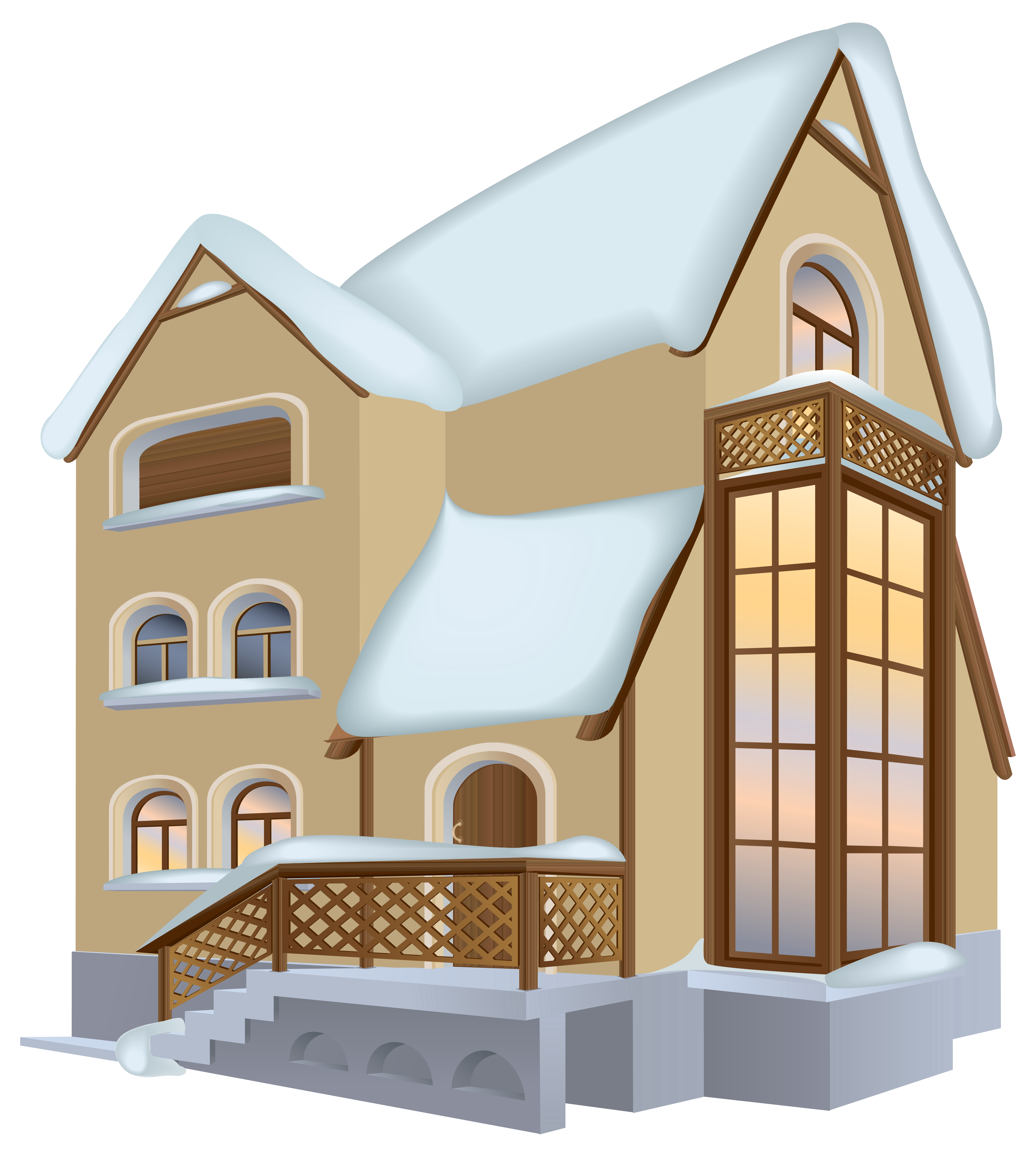 Winter House PNG Clipart Image 