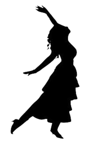 Silhouette woman dancing clipart 