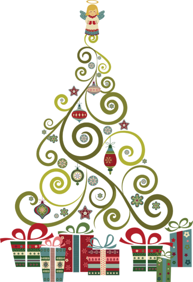 Christmas tree banner clipart 