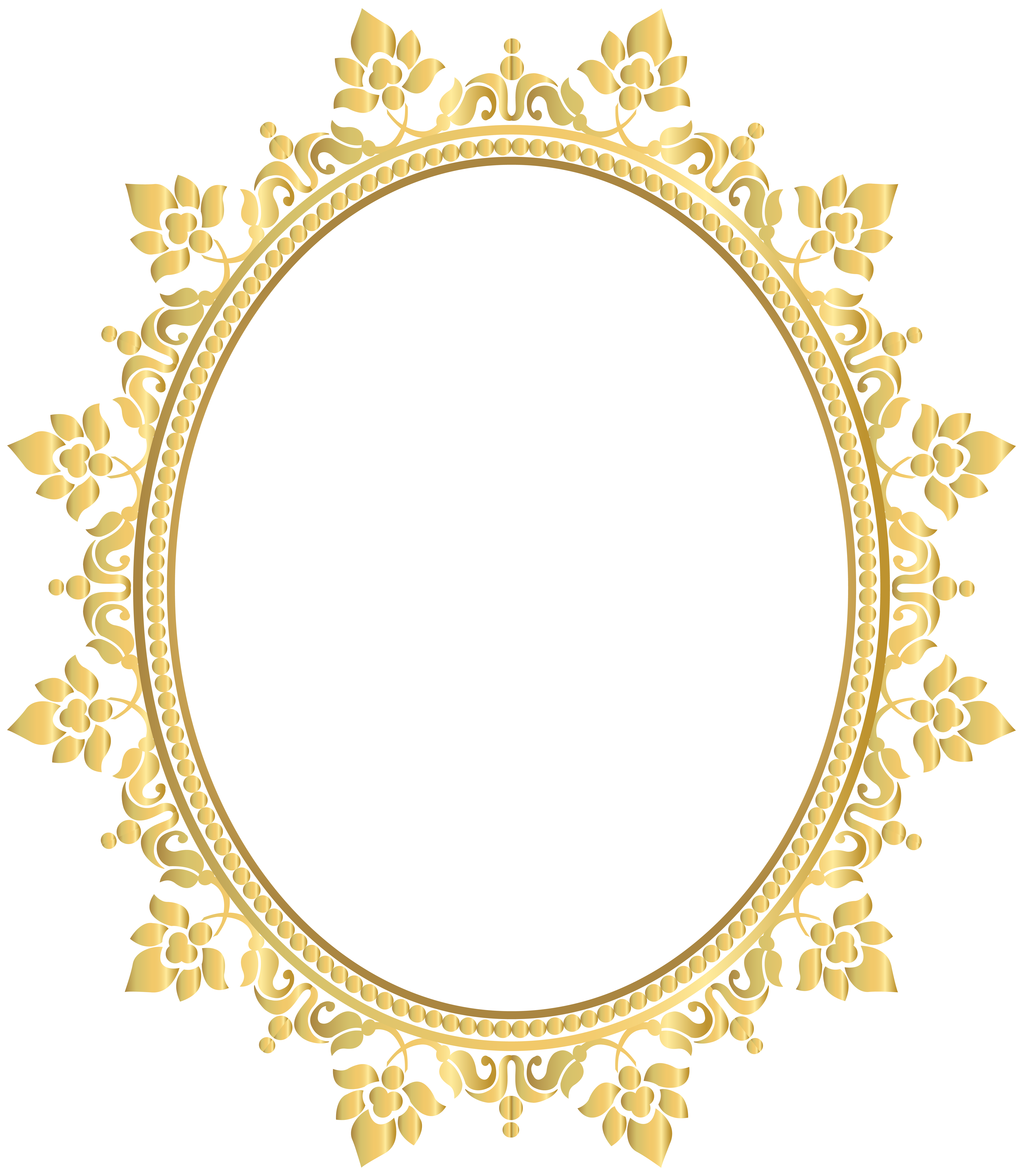 Oval Decorative Border Frame Transparent Clip Art PNG Image 