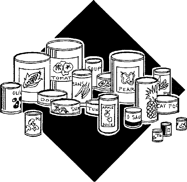 canned food drive clipart black and white