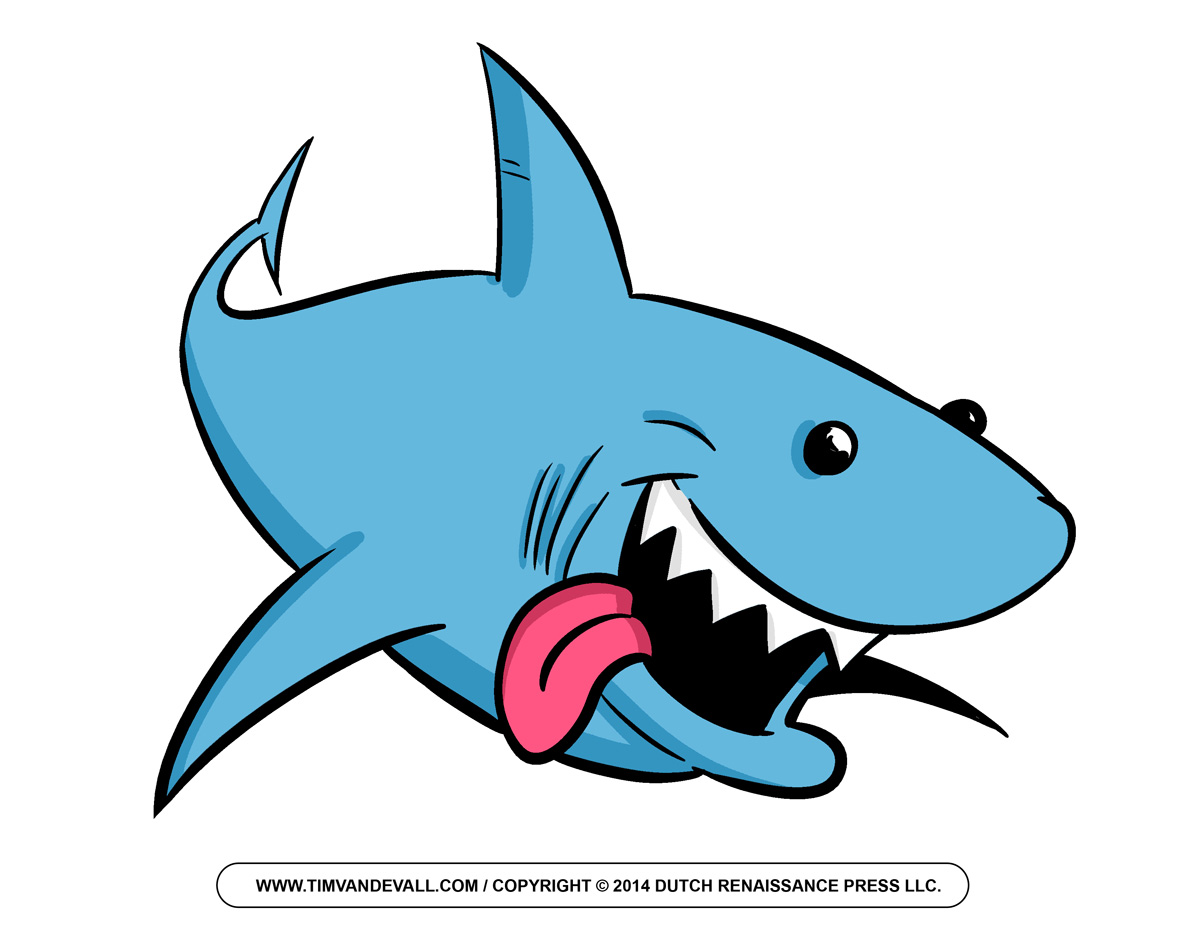 Free Cartoon Shark Clipart, Shark Outline and Shark Silhouette 